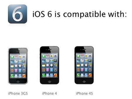 iPhone 3GS nằm trong danh sách được hỗ trợ iOS 6 của Apple