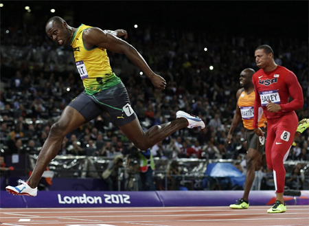 Động tác cán đích của Usain Bolt