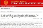 Cách tất cả các chức vụ trong Đảng nguyên Phó Chánh Văn phòng Thành ủy TP.HCM