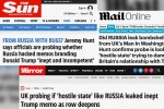 Báo Anh "đổ vấy" cho Nga làm rò rỉ tài liệu mật nói xấu Tổng thống Trump