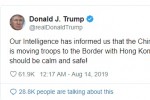 Tổng thống Trump nói Trung Quốc điều quân tới sát nách Hong Kong