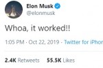 Elon Musk đăng bài Twitter bằng vệ tinh cấp Internet của mình: "Ôi chao, nó hoạt động rồi này"