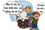 Con trai ăn đòn vì bố học dốt
